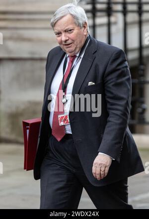 Westminster, London, UK. 22nd Jan, 2024. Lord True (Nicholas True, Baron True), Leader of the House of Lords in the Sunak government, Conservative Party politician, in Downing Street this afternoon. Credit: Imageplotter/Alamy Live News Stock Photo