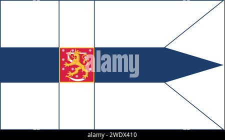 Flat simple CMYK military flag of FINLAND Stock Vector