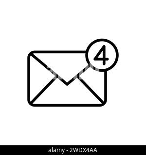 Incoming Messages outline vector icon Stock Vector