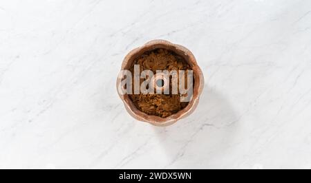 Gingerbread bundt cake with caramel filling Stock Photo