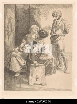 Three conversing figures, Johannes Josephus Aarts, 1881 - 1934 print ...