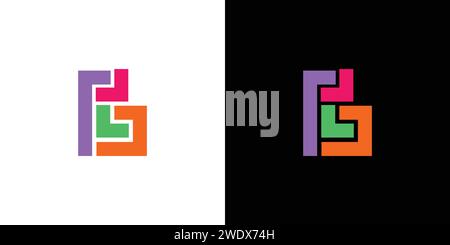The B labyrinth logo design is unique and colorful Stock Vector