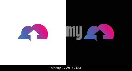 Simple and modern Cloud up logo design Stock Vector