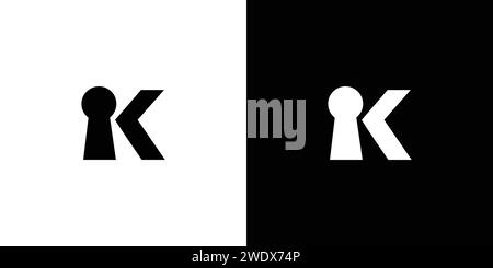 The initial K key logo design is simple and unique Stock Vector