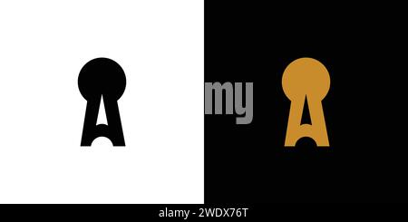 The initial A key logo design is simple and unique Stock Vector