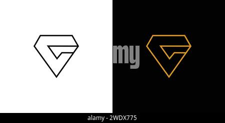 Unique and elegant Diamond C logo design Stock Vector