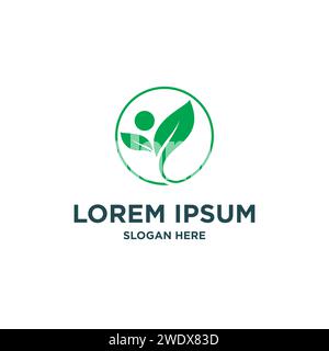 Abstract green leaf logo icon vector design. Landscape design, garden, Plant, nature and ecology vector logo. Ecology Happy life Logotype concept icon Stock Vector
