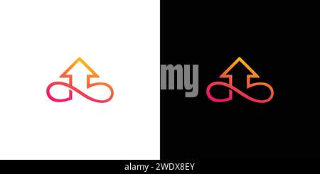 The Infinity Up logo design is unique and modern Stock Vector