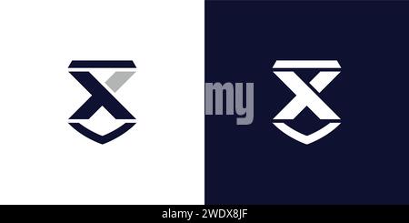 The security X logo design is bold and strong Stock Vector