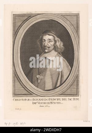 Portrait van Christoph Bernhard von Galen, Bisschop van Münster, Johann Martin Lerch, 1664 print   paper engraving historical persons. theologian Stock Photo