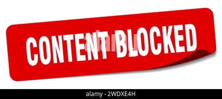 content blocked sticker. content blocked rectangular label isolated on white background Stock Vector