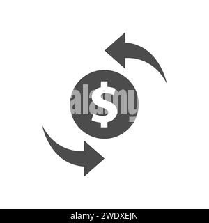 Dollar Turnover glyph vector icon Stock Vector