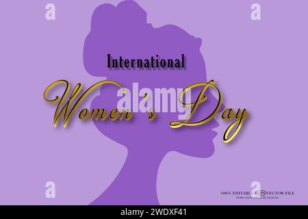 Happy Women's Day Editable 3D Style EPS Vector Text Effect Stock Vector