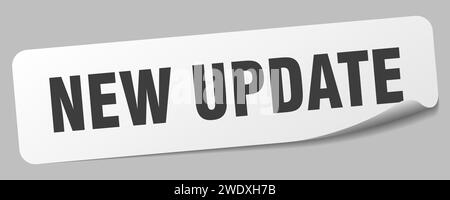 new update sticker. new update rectangular label isolated on white ...