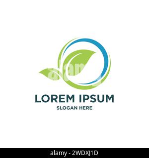Abstract green leaf logo icon vector design. Landscape design, garden, Plant, nature and ecology vector logo. Ecology Happy life Logotype concept icon Stock Vector