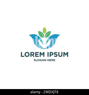 Abstract green leaf logo icon vector design. Landscape design, garden, Plant, nature and ecology vector logo. Ecology Happy life Logotype concept icon Stock Vector