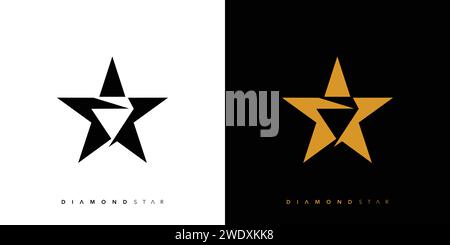 Unique and elegant Diamond star logo design Stock Vector