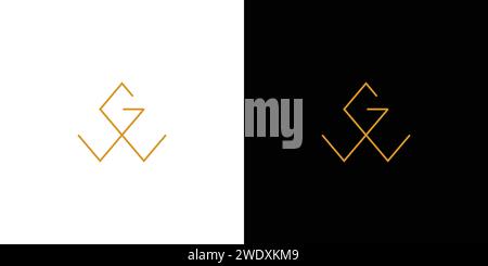 Unique and luxury  letter GW  initials logo design Stock Vector