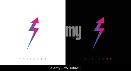 Unique and modern Faster Up logo design Stock Vector