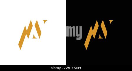 Unique and luxury  letter MW  initials logo design Stock Vector