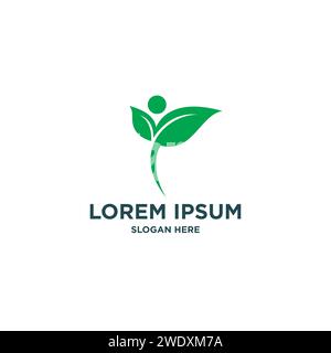 Abstract green leaf logo icon vector design. Landscape design, garden, Plant, nature and ecology vector logo. Ecology Happy life Logotype concept icon Stock Vector