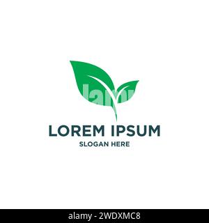 Abstract green leaf logo icon vector design. Landscape design, garden, Plant, nature and ecology vector logo. Ecology Happy life Logotype concept icon Stock Vector