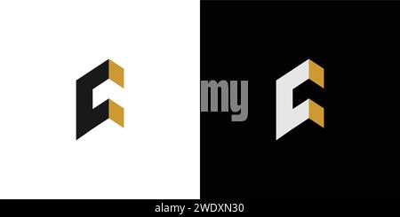 Bold and simple  letter C initials logo design Stock Vector