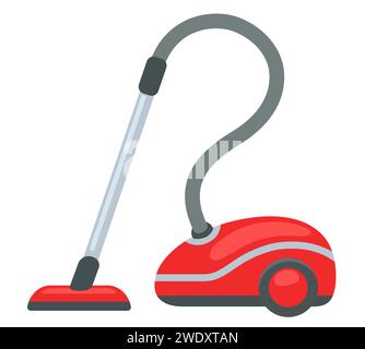 Illustration of vacuum cleaner on white background Stock Vector