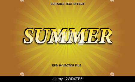 Editable text style effect - retro summer text in grunge style theme. vector illustration. Stock Vector