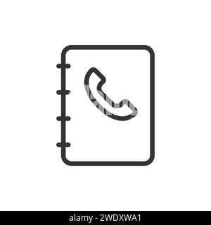 Phone Book outline vector icon Stock Vector