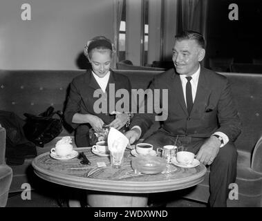 Clark Gable and his wife Kay Williams Gable in Netherlands 1959 Stock Photo