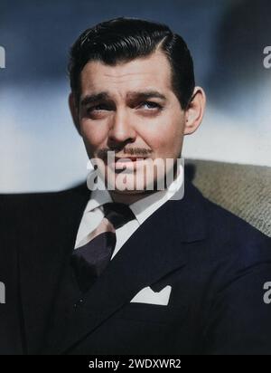 Hollywood actor Clark Gable, publicity photo 1940s colorized photo Stock Photo