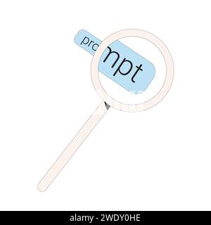 Prompt engineering. Visual and text neuron network. Crafting precise instructions or queries that guide AI models to generate content. Artificial inte Stock Vector