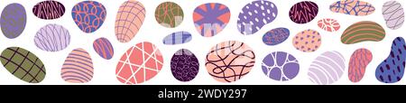 Abstract shapes with freehand cutout style, paper cuts for organic collage effect. Flat vector illustration isolated on white background. Stock Vector