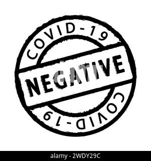 Covid19 virus health test pass circle stamp. 2019 nCov negative round rubber ink mark. Sars cov-2 world pandemy creative design template. EPS10 vector Stock Vector