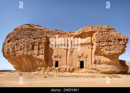 Hegra also known as Mada’in Salih is a archaeological site located in the area of Al-'Ula. A majority of the remains date from the Nabataean Kingdom. Stock Photo