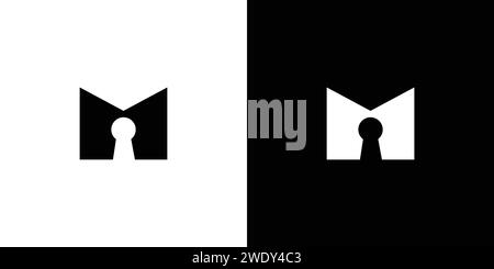 The initial M key logo design is simple and unique Stock Vector
