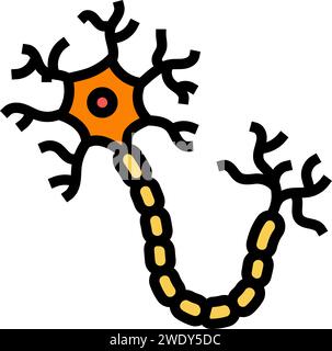 neuron structure neuroscience neurology color icon vector illustration ...
