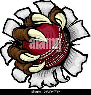 Cricket Ball Claw Cartoon Monster Animal Hand Stock Vector