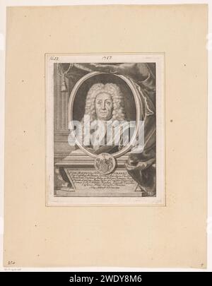 Portrait van Johann Moritz Hoffmann, Georg Lichtensteger, 1710 - 1781 print  Nuremberg paper engraving armorial bearing, heraldry. historical persons Stock Photo