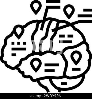 brain mapping neuroscience neurology line icon vector illustration ...