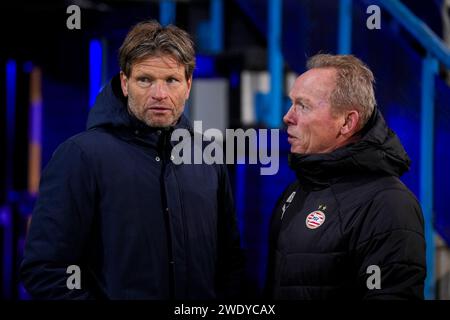 Doetinchem, Netherlands. 22nd Jan, 2024. DOETINCHEM, NETHERLANDS - JANUARY 22: Head Coach Jan Vreman of De Graafschap and Head Coach Wil Boessen of Jong PSV during the Dutch Keuken Kampioen Divisie match between De Graafschap and Jong PSV at Stadion De Vijverberg on January 22, 2024 in Doetinchem, Netherlands. (Photo by Rene Nijhuis/Orange Pictures) Credit: Orange Pics BV/Alamy Live News Stock Photo