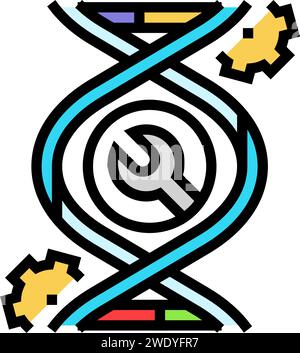 genetic engineering cryptogenetics line icon vector illustration Stock ...