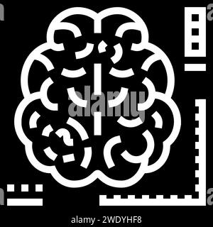 functional mri neuroscience neurology glyph icon vector illustration Stock Vector