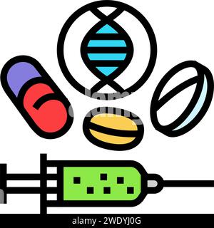 gene therapy cryptogenetics color icon vector illustration Stock Vector