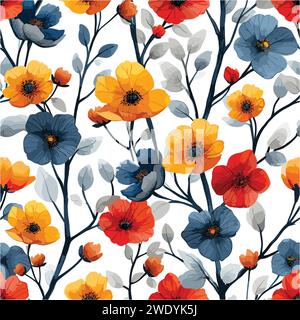 seamless floral pattern, Stock Vector