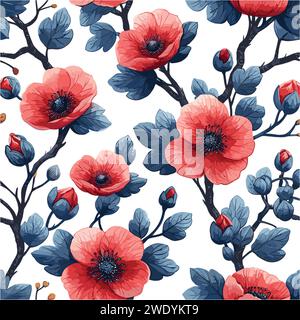 seamless floral pattern, Stock Vector