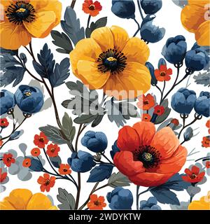 seamless floral pattern, Stock Vector