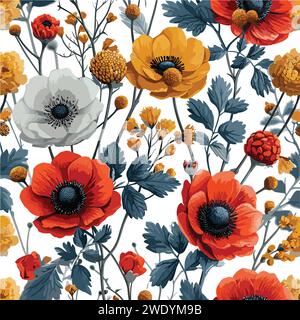 seamless floral pattern, Stock Vector