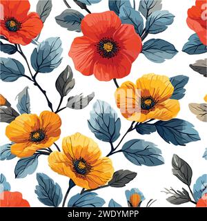 seamless floral pattern, Stock Vector